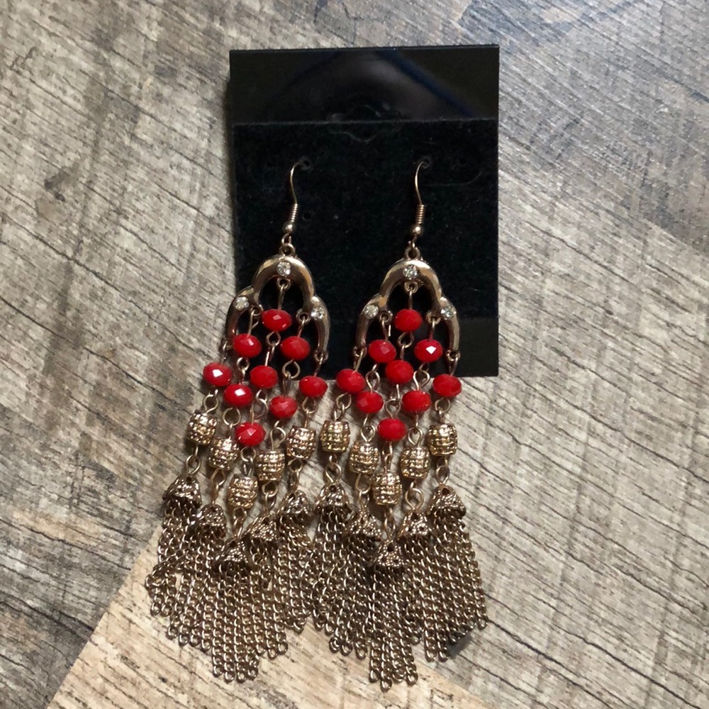 Red and Gold Earrings